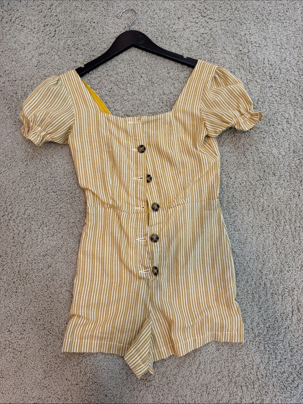 Striped Yellow Kids One-Piece Romper
